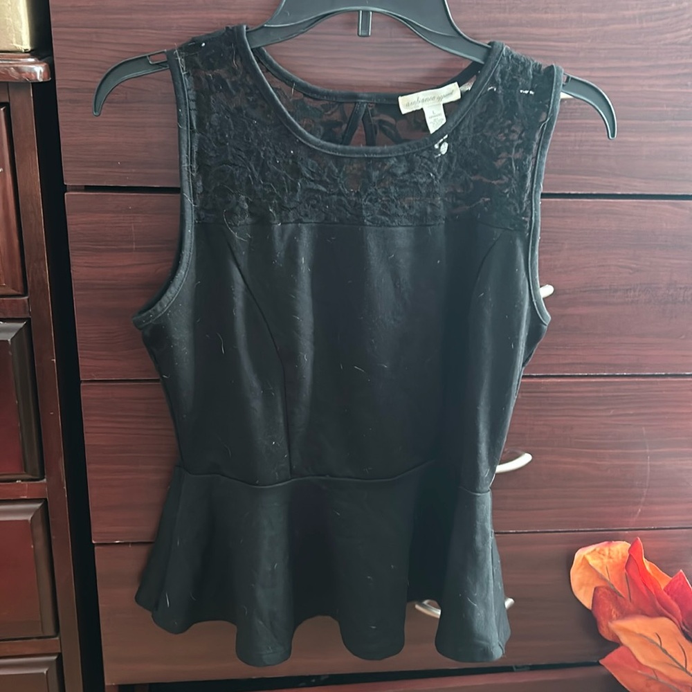 Ambiance apparel lace peplum top